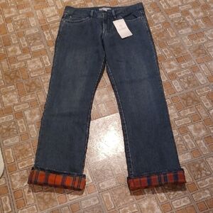 Gander Mountain Blue Straight Leg Flannel Lined Jeans Size 6 Guide Series